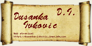 Dušanka Ivković vizit kartica
